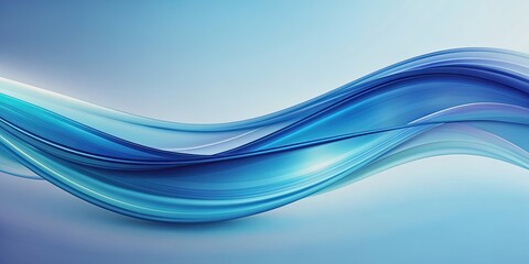Fototapeta premium Abstract blue wave with smooth curves and gradient colors , abstract, blue, wave, smooth, curves, gradient, design, pattern