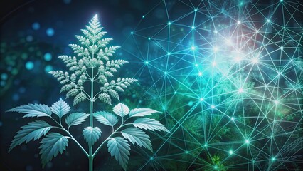 Fototapeta premium of Black Cohosh hologram for managing menopause symptoms and hormone balance, Black Cohosh, menopause