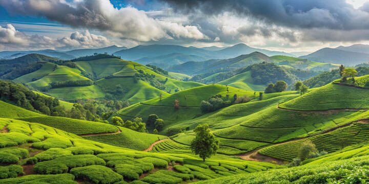 Switzerland of Kerala Vagamon nature landscape with lush greenery and rolling hills, Switzerland, Kerala, Vagamon