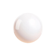 A white ball with a shiny surface. The ball is round and has a smooth texture. It is made of a translucent material, which gives it a unique. Isolated on PNGs transparent background