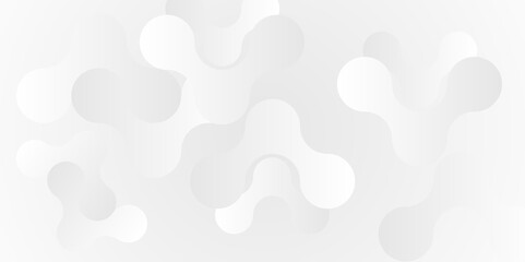 Vector white and gray light abstract ornament wave paper gradient meatball wallpaper. modern creative geometric backdrop design pattern background for website banner template design.