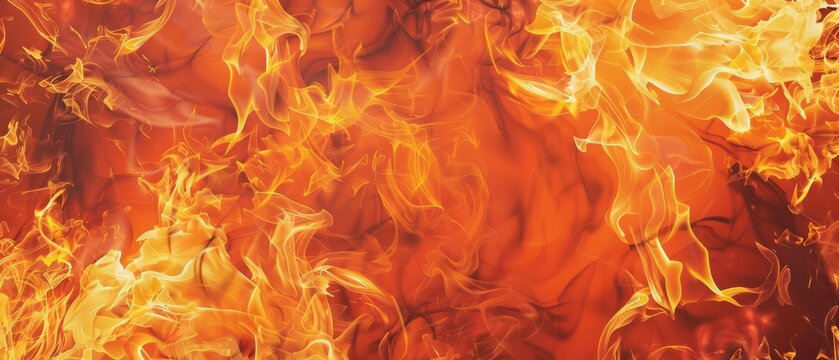 Panoramic close-up, high detail scan of dancing flames texture, Generative AI