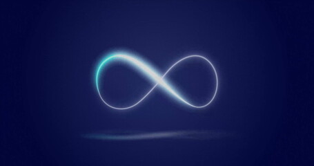Image of infinity sign on blue background