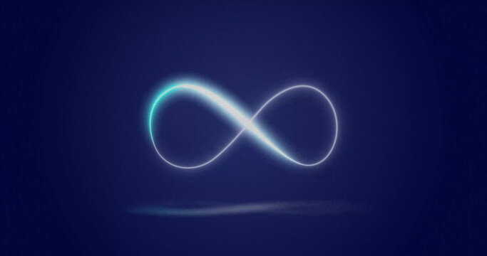 Image of infinity sign on blue background