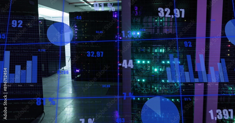 Poster image of financial data processing over computer servers