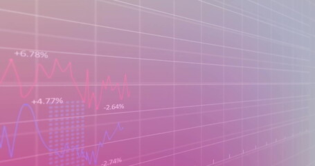 Image of financial data processing over statistics and grid