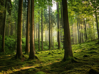 sunlight in the forest