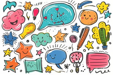 hand drawn playful speech bubbles