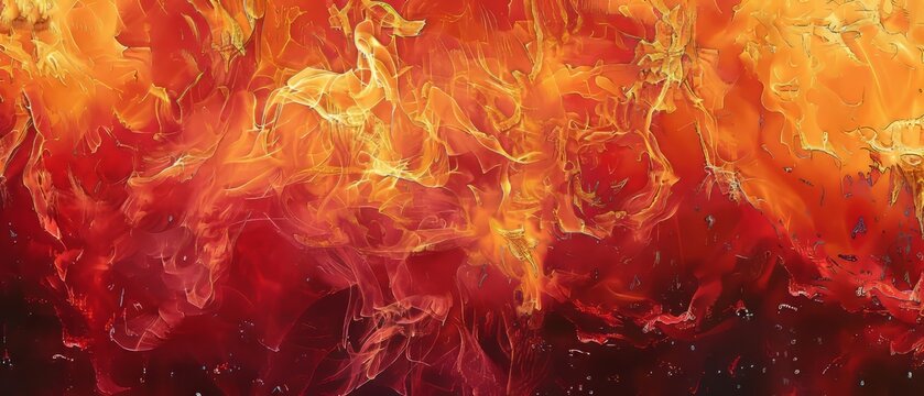 Panoramic close-up, high detail scan of hot fire texture, Generative AI