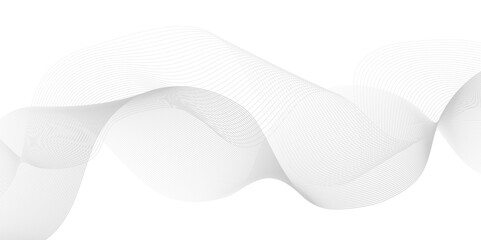  Abstract white and gray light blend paper wave line. abstract gradient and white wave curve creative technology flowing particles lines background. Modern flowing wave lines glowing moving sound. 