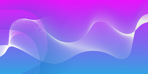 Abstract blue and pink blend curve flow vector stripe digital technology isolated geometric futuristic wave dynamic thin line. minimal flowing diagonal creative wavy line design texture background.