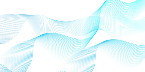 Vector Abstract blue digital blend wave lines and technology background. Modern blue flowing wave lines and glowing moving lines. Futuristic technology and sound wave lines background.