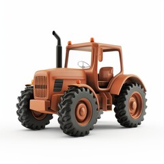 Obraz premium 3D render tractor isolated on white background