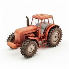 Obraz premium 3D render tractor isolated on white background