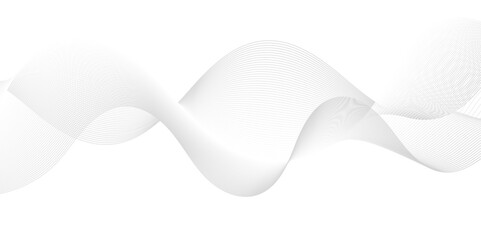 Fototapeta premium Vector Abstract white digital blend wave lines and technology background. Modern white flowing wave lines and glowing moving lines. Futuristic technology and sound wave lines background.