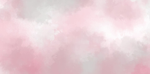  pink and gray powder explosion isolated on white background.. Smoke picture in soft focus .Soft pastel hues blend smoothly on a textured surface Hand painted watercolor sky and clouds,
