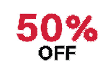 flat sale label and discount  ( 50 % )