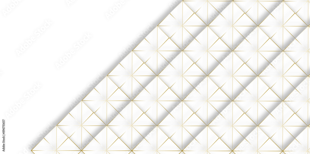 Poster mondrian style of diagonal square pattern vector. design geometric tile gold on black background. mo