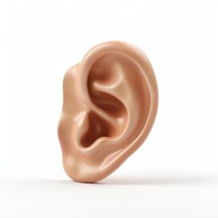 3D ear isolated on white background