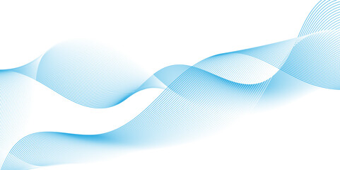 Vector Abstract blue digital blend wave lines and technology background. Modern blue flowing wave lines and glowing moving lines. Futuristic technology and sound wave lines background.