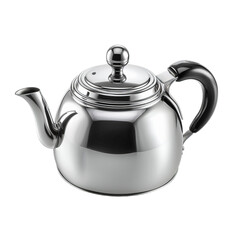 Fototapeta premium Shiny Metal Teapot on Black