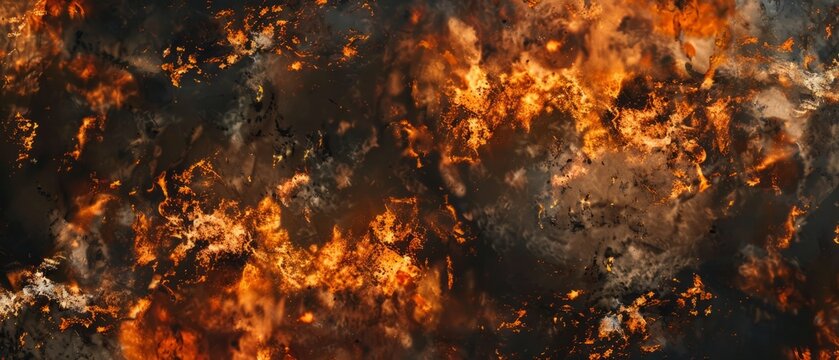 Panoramic close-up, high detail scan of torch fire texture, Generative AI