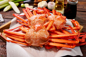 Korean Red Crab. Healthy Seafood. Fresh Ingredients.