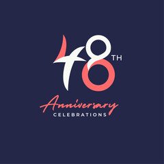 48 years anniversary logo design. Anniversary logo design template.
