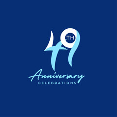 49 years anniversary logo design. Anniversary logo design template.
