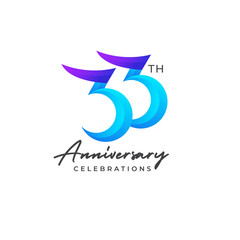 Obraz premium 33 years anniversary logo design. Anniversary logo design template.
