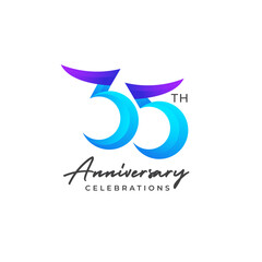 35 years anniversary logo design. Anniversary logo design template.