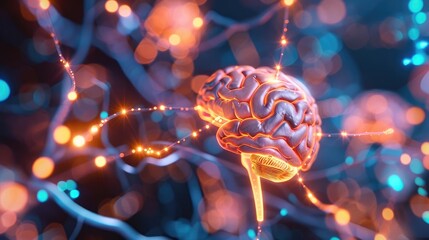 Glowing neural connections, brain exercise, clarity of mind, subconscious exploration, sharp mindset, dynamic visuals