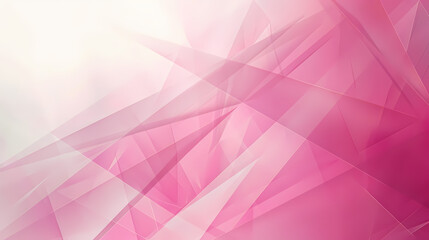 Abstract pink geometric background with overlapping transparent shapes and soft lighting.