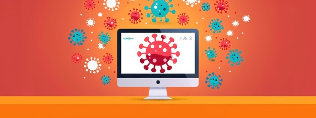 Virus alert, computer screen