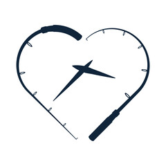 Fishing Rod Vector with Heart Shape Vector, Professional Fishing Rod Graphic, Detailed Fishing Rod Vector Artwork, Elegant Fishing Equipment Vector Graphic, High-Quality Fishing Rod Vector Design