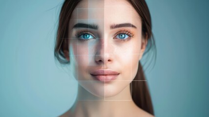 Woman using beauty filters to alter appearance, Cheat, digital manipulation and false representation