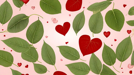 Free photo valentine romance leaf passion affection pattern Background Generative AI