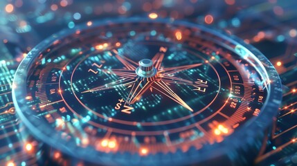 Obraz premium AI compass points to resilience in HR strategies on Resilience Day.