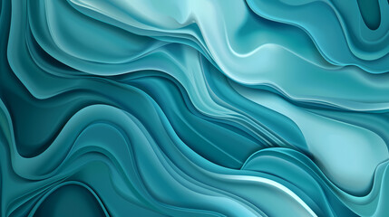 Obraz premium Abstract blue layered waves creating a fluid, harmonious composition with soft gradients and curves.