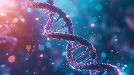 Close-up of dna double helix with