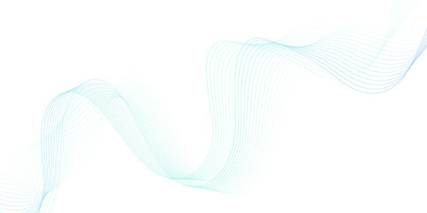 Fototapeta premium White wave curve lines banner background design. Abstract soft wave lines dynamic flowing blue light isolated background. Vector Illustration of the gray pattern of lines. stripes on white.