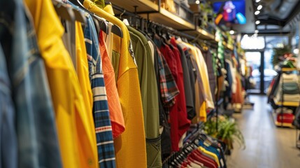 Women s clothing displayed in a mall boutique with discounts