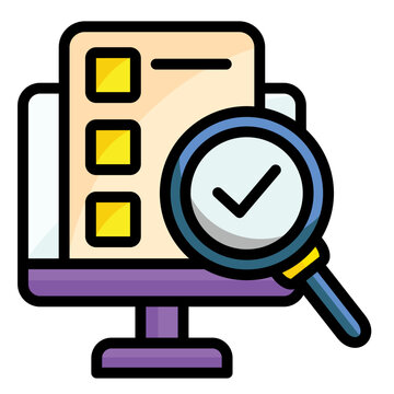 computer screen checklist magnifying glass clip art preview