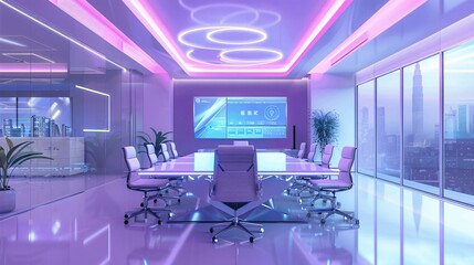 Empty modern office with a desk and ergonomic chair