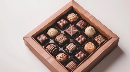 Vintage chocolate box on white background