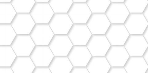 Abstract Technology, Futuristic 3d Hexagonal structure futuristic white background and Embossed Hexagon. Hexagonal honeycomb pattern background with space for text.