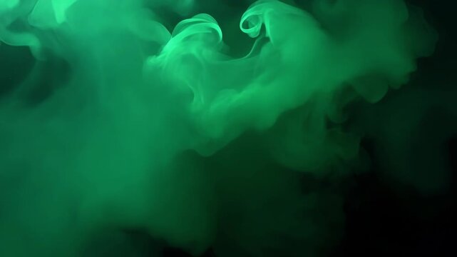 The thick smoke takes on a green hue giving off a toxic and unsettling aura and indicating that soing sinister is at play.
