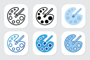 painting color board icons with various design styles