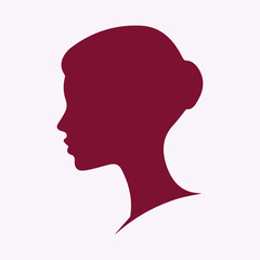 Woman head silhouette, face profile silhouette vector