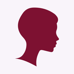 Woman head silhouette, face profile silhouette vector